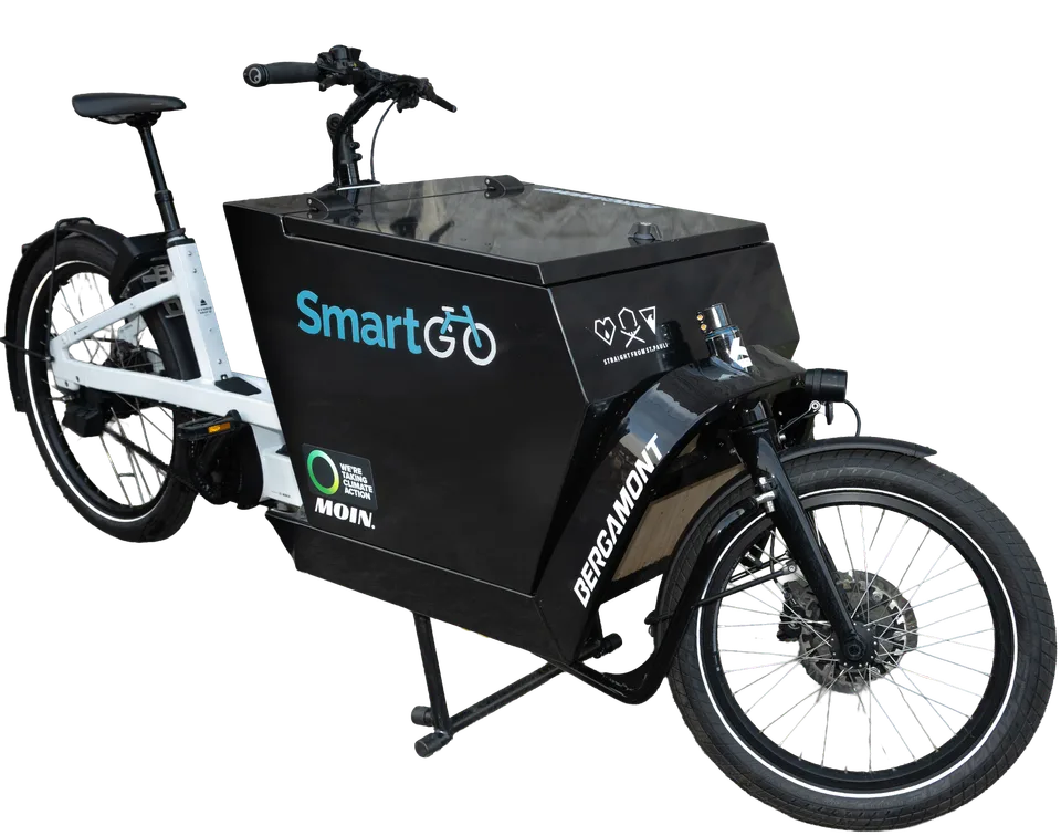 SmartGo Bergamont cargo bike with branded cargo box